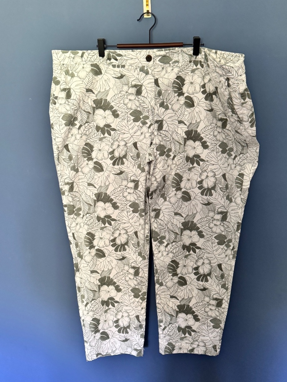 Talbots hibiscus and palm leaf printed pants EUC Size 24